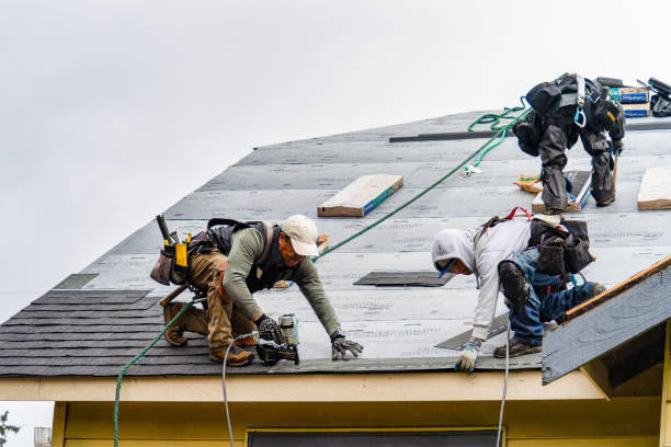 Professional Gutter Installation technician working in Versailles, CT